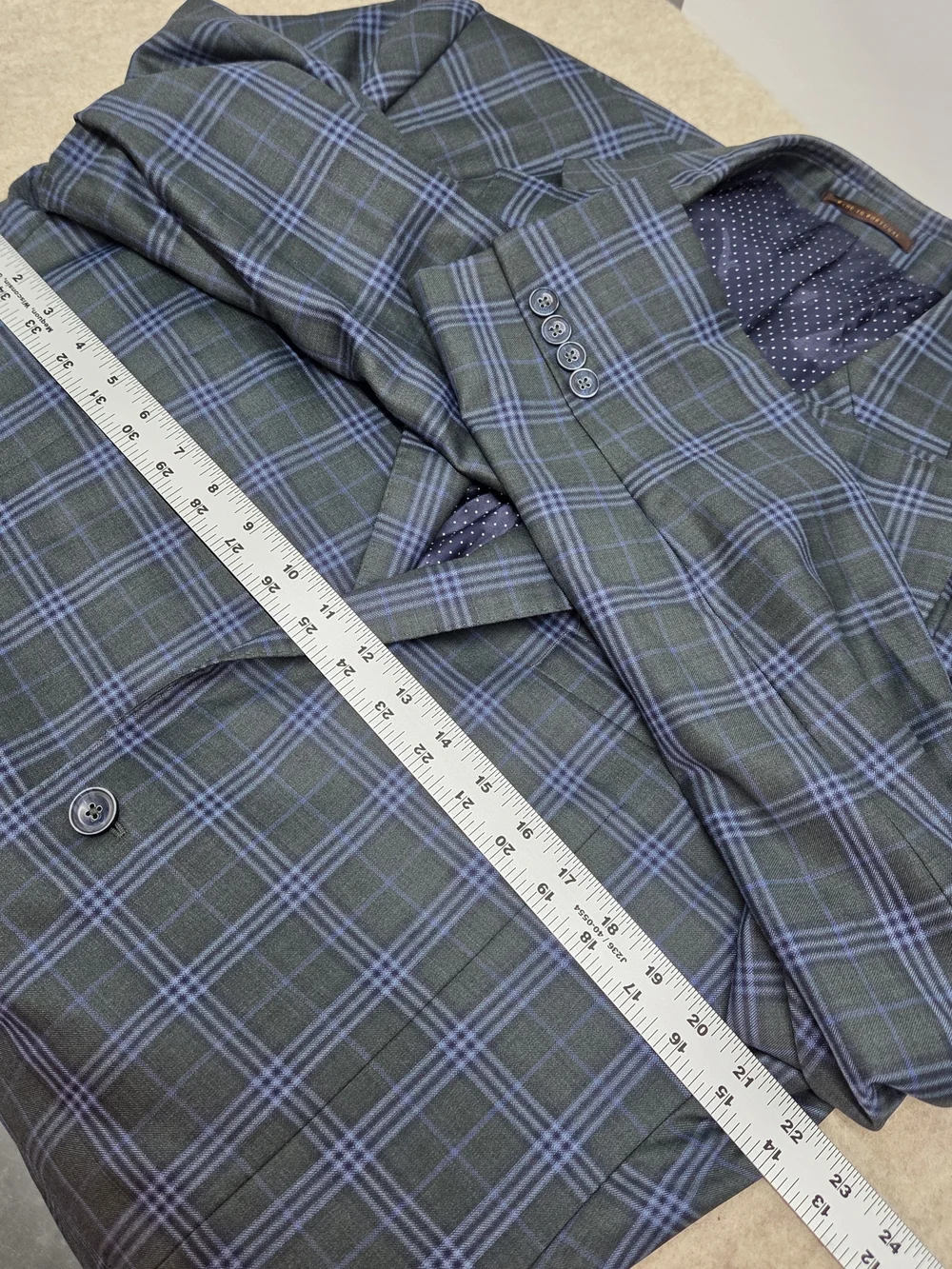 Men's Green Plaid Blazer Wool Xl Ivy League Dark Academia Black Watch Tartan
